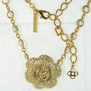 Oscar de la Renta Crystal Pavé Flower Necklace